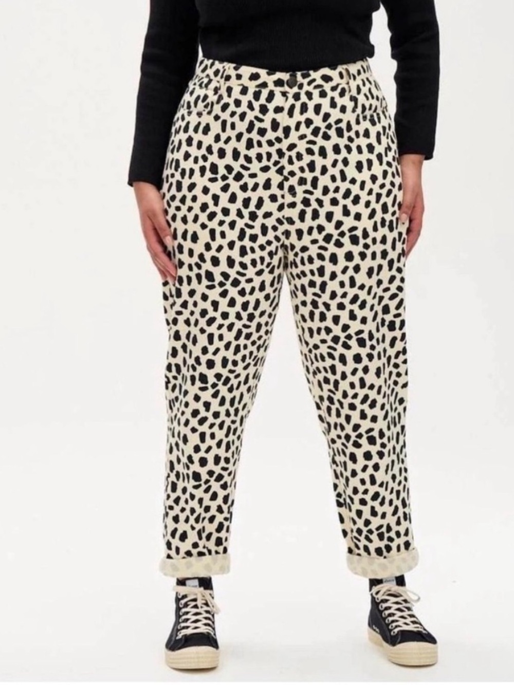 LUCY AND YAK dana jeans nyx animal print organic cotton dalmatian size 26